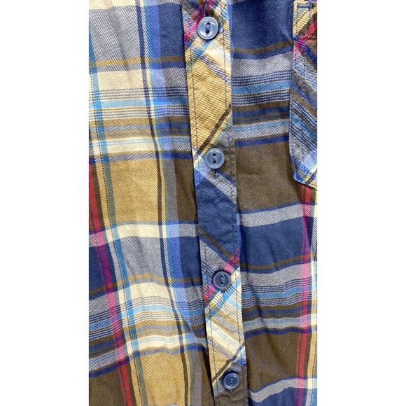 Bit & Bridle plaid blue brown button down western rodeo size S equestrian farm - Picture 3 of 7
